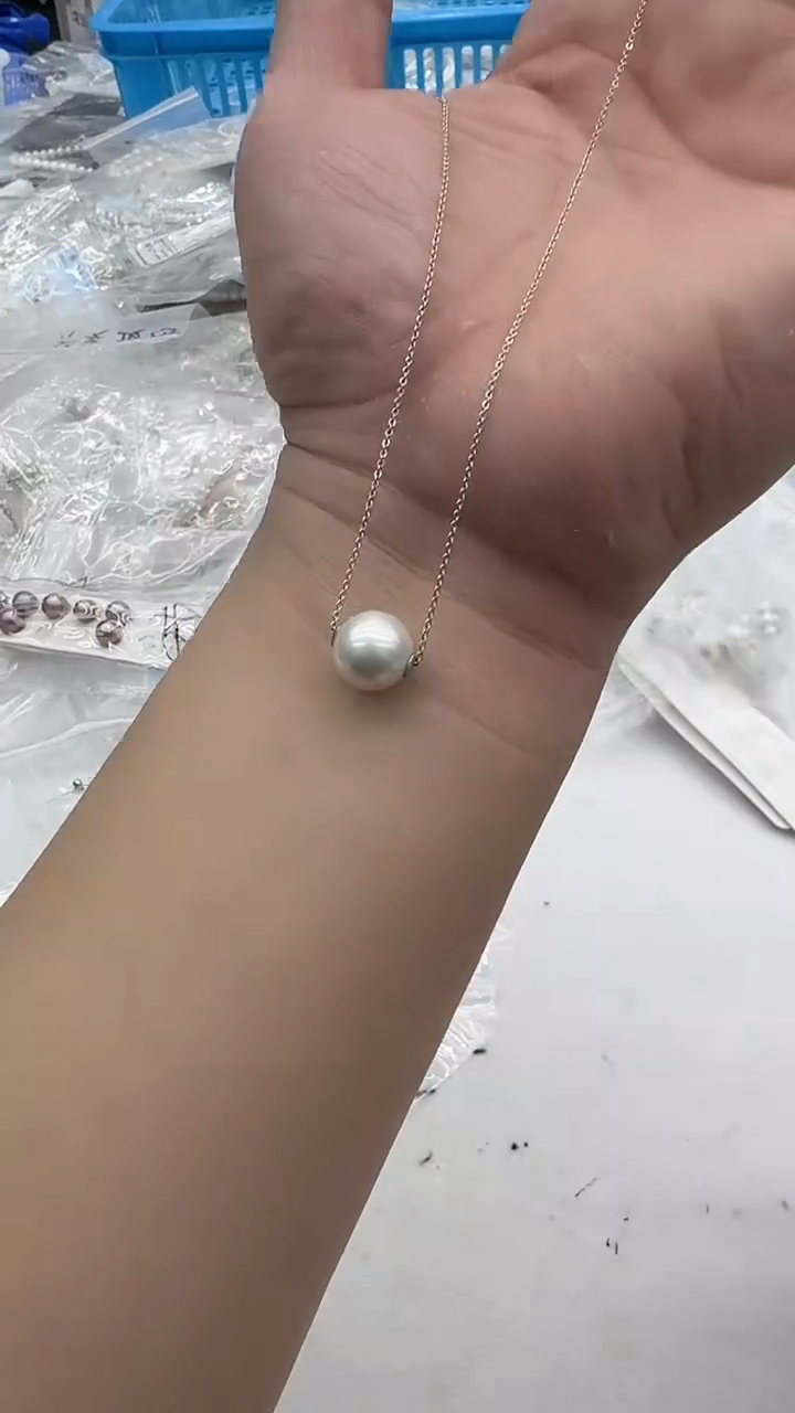 吊坠(赠链)未镶嵌淡水珍珠11mm 白珠路路通