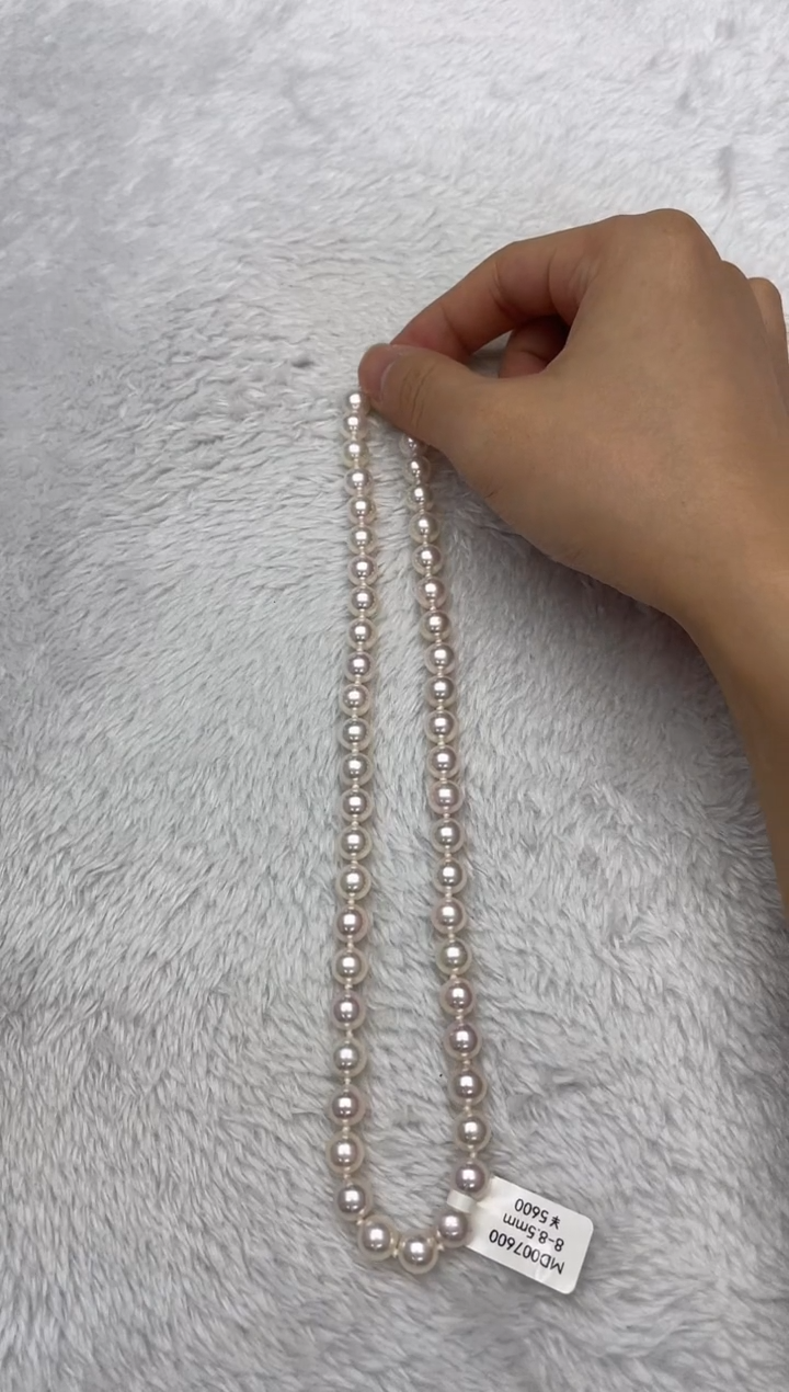 海水珍珠银S925镶嵌项链AK8-8.5mm