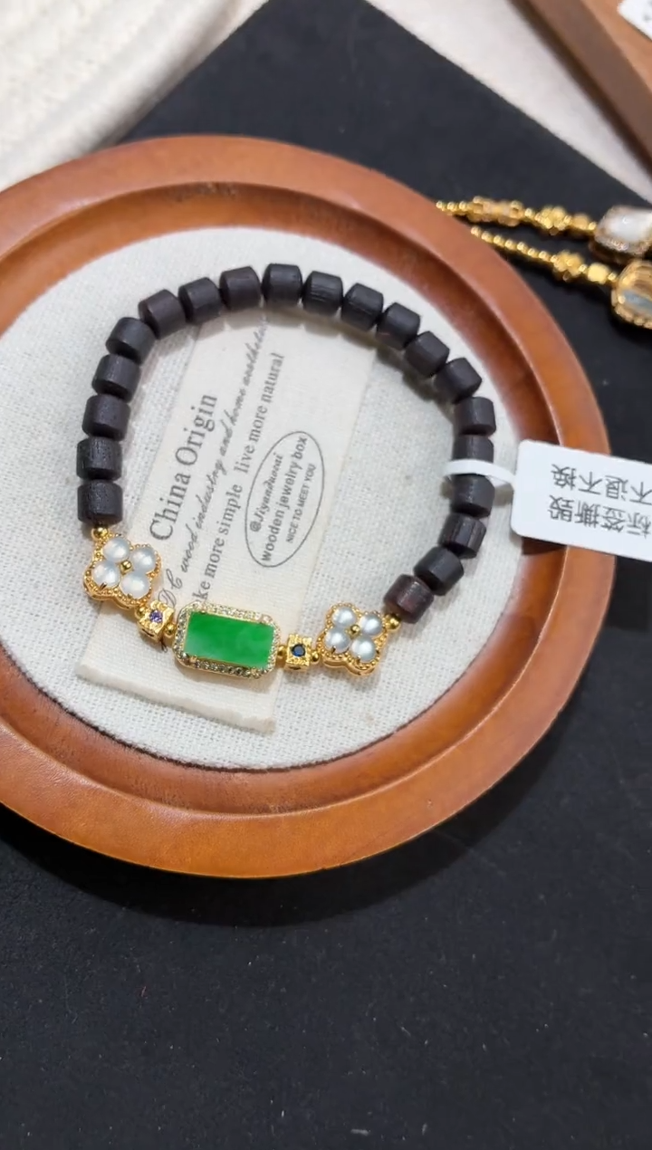 银S925镶嵌手串翡翠手串