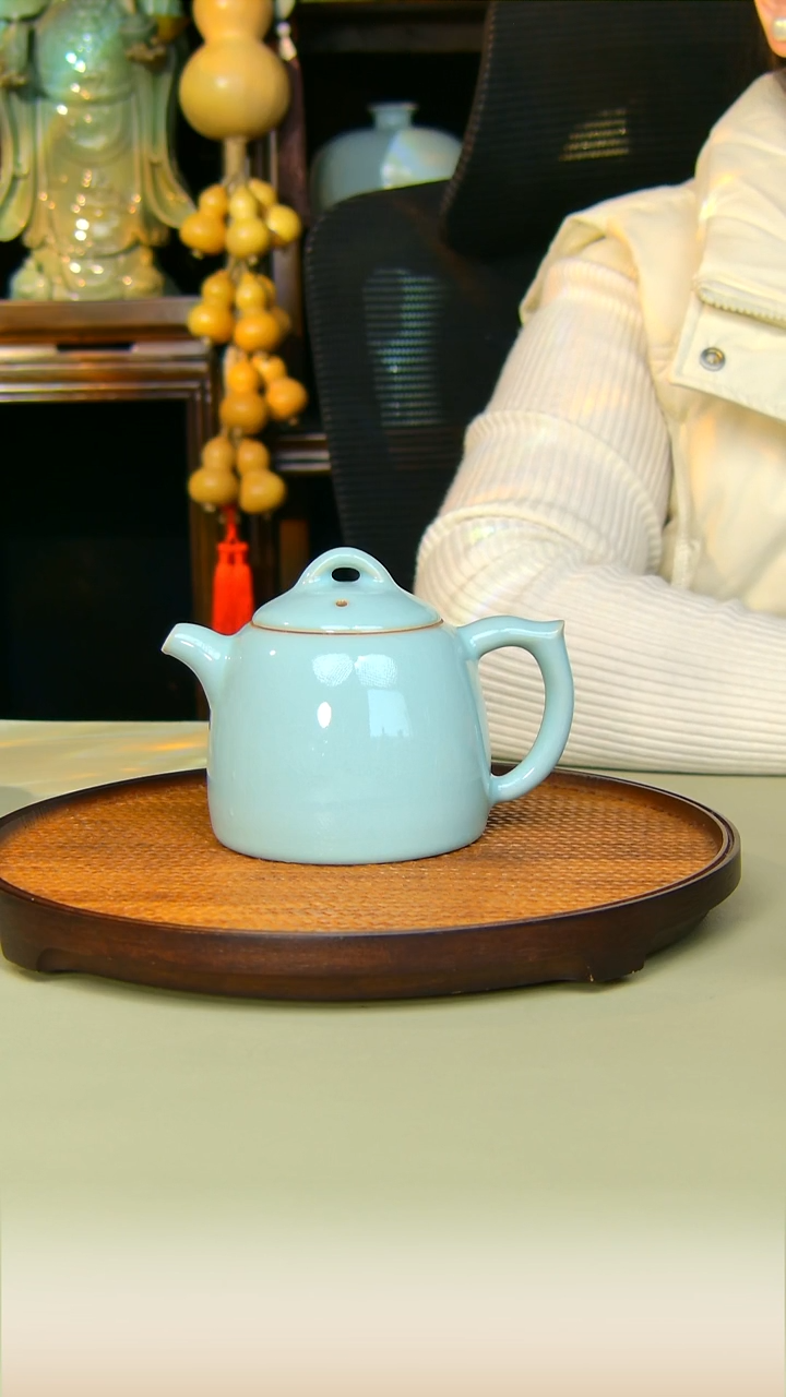 汝瓷秦权全手工原矿天青原矿天青