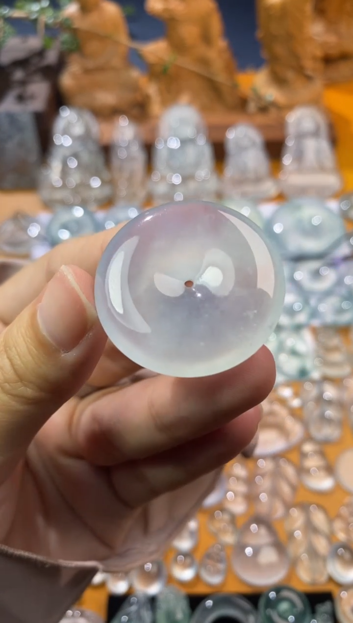 【闪购商品】定制翡翠未镶嵌平安扣32.5*6.3