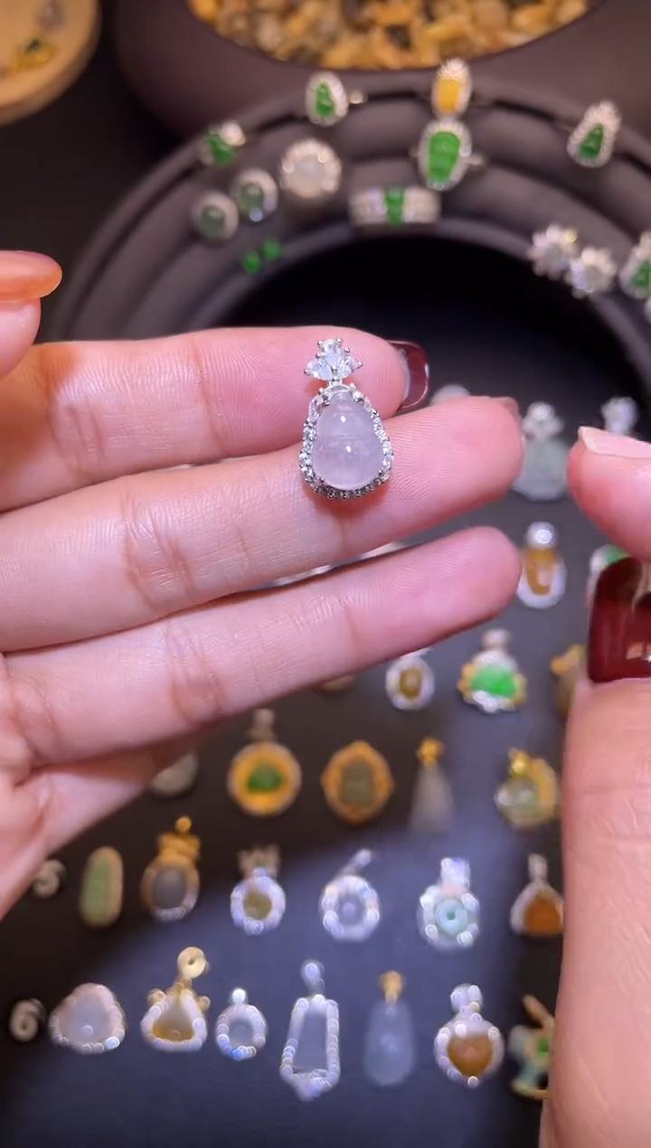 吊坠(不含链)银S925镶嵌翡翠1