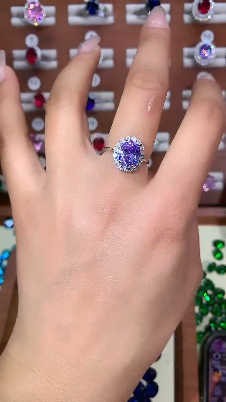 银S925镶嵌戒指碧玺810