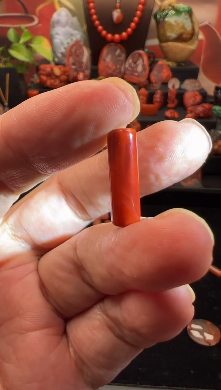 未镶嵌桶珠南红玛瑙U*i桶珠