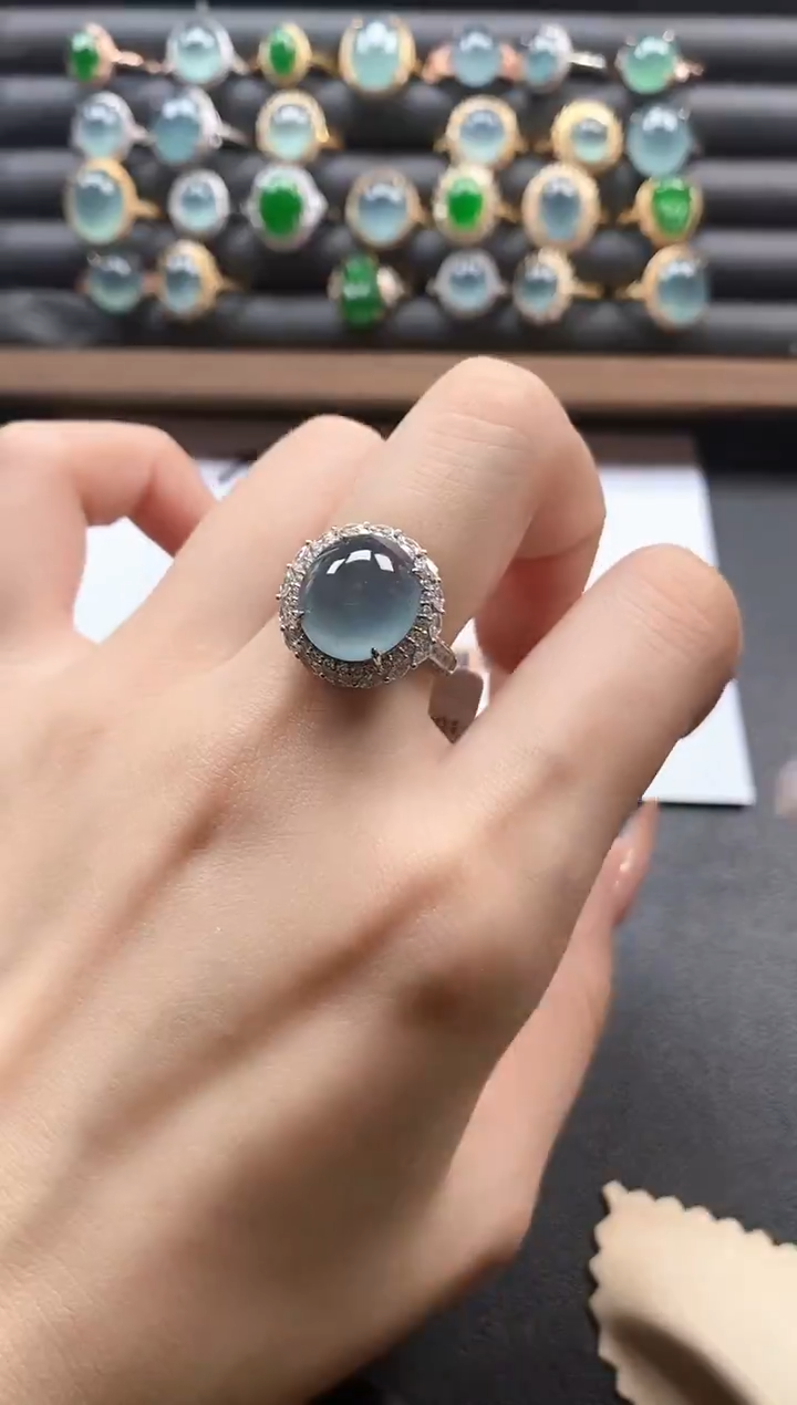 银S925镶嵌戒指翡翠51511