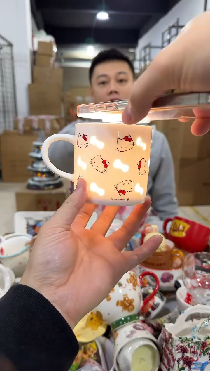 瓷片kt猫镂空水杯