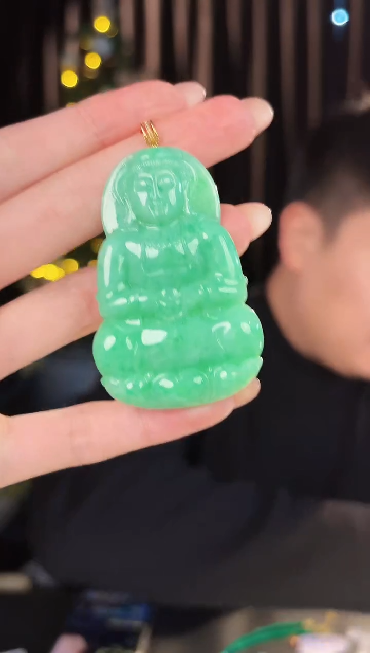 【闪购商品】翡翠颈饰18K金镶嵌缅料A货/支持复检/一件