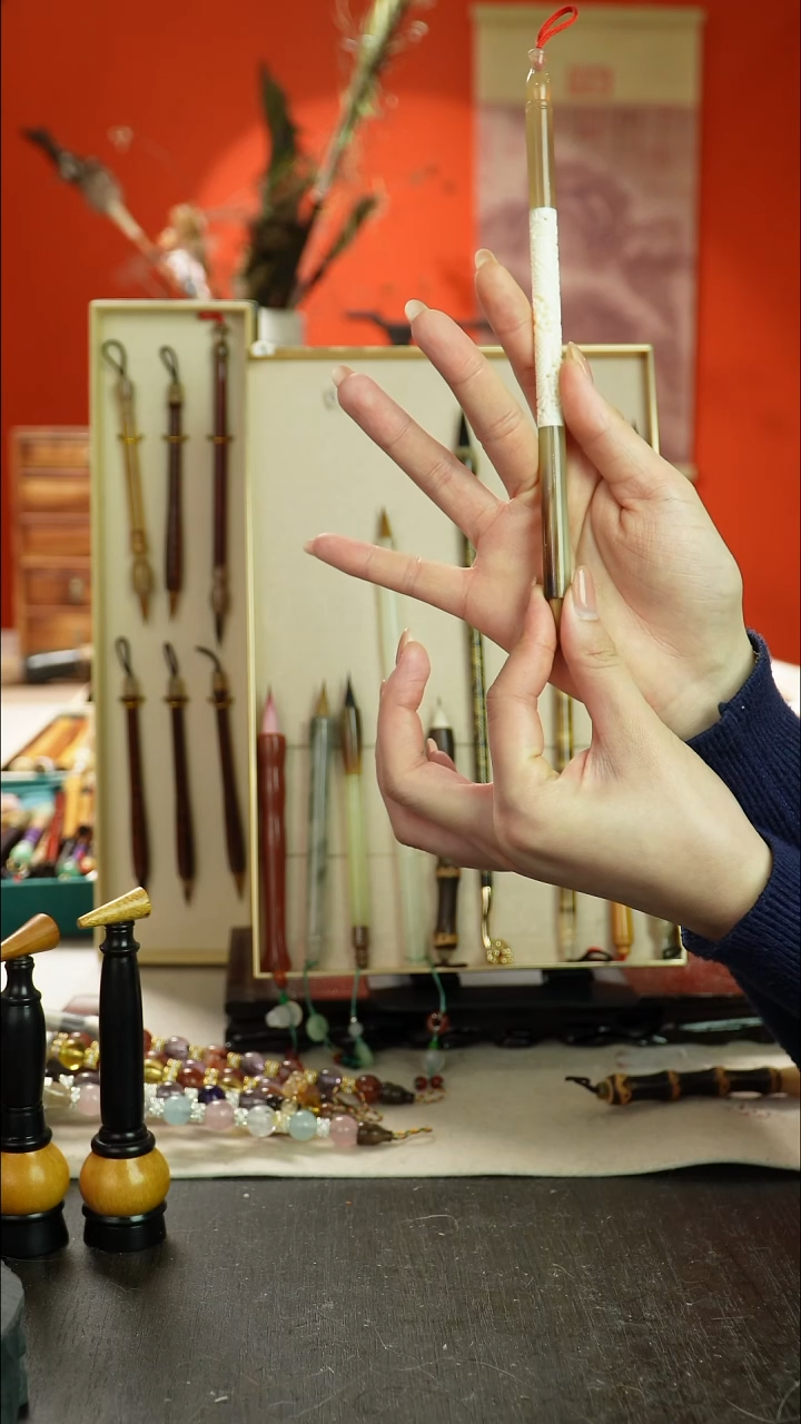 57号闪孤品高货毛笔链接 清水试笔 蘸墨不退