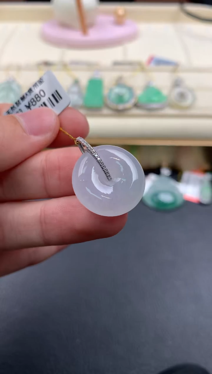 【闪购商品】翡翠颈饰18K金镶嵌A621    