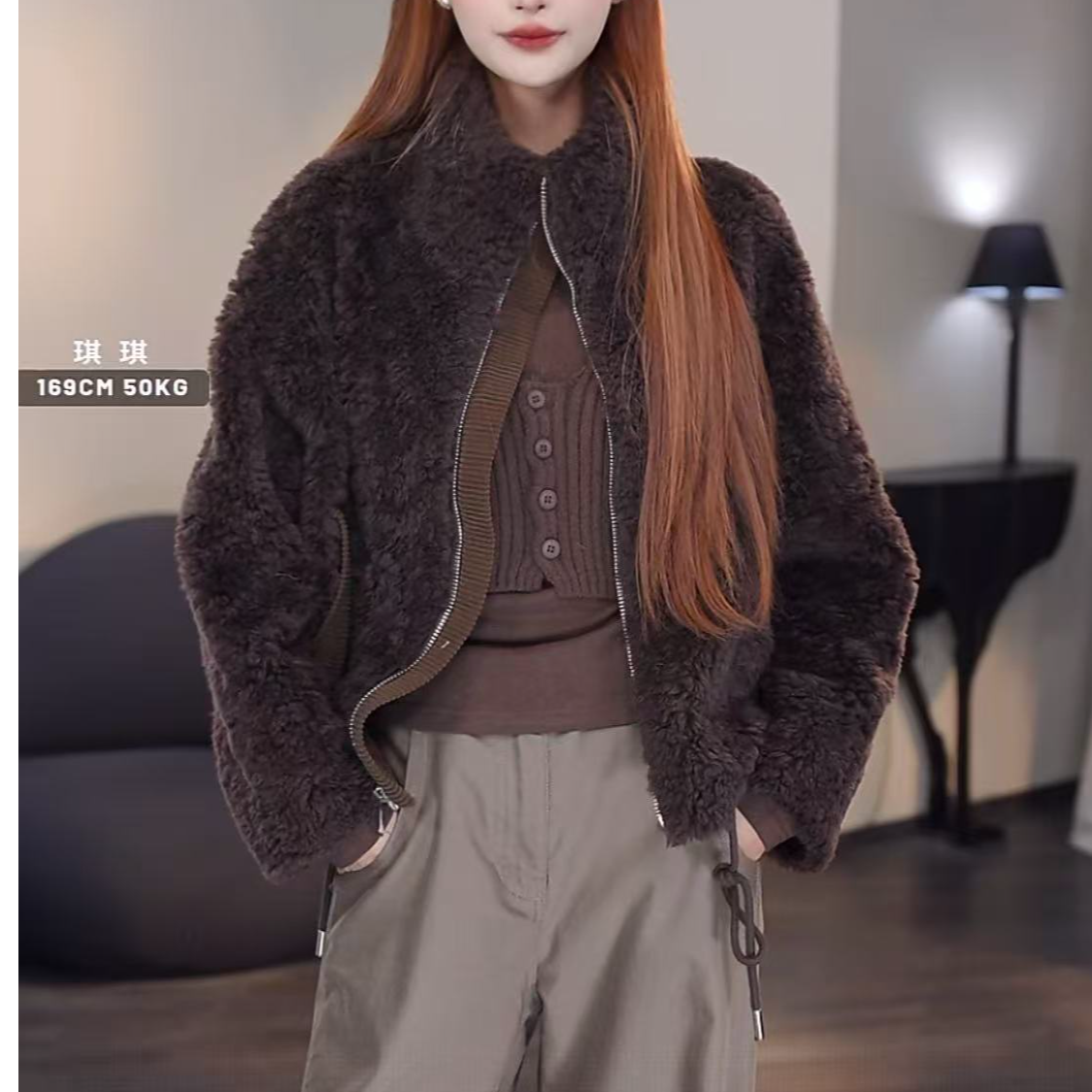 i-EAST QQ 多洛米蒂暖意~休闲款女款长袖毛毛外套5D WT10620