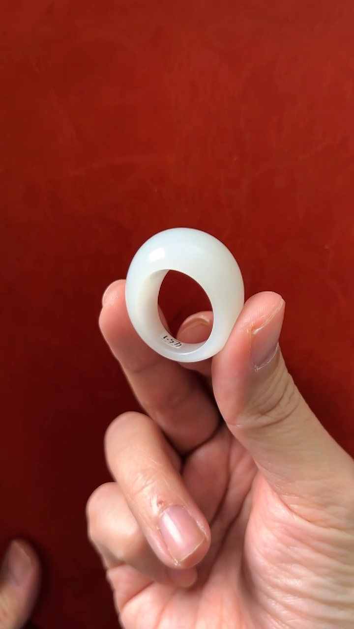 未镶嵌和田玉挂件白玉老熟山料馒头戒（高端大气）俄