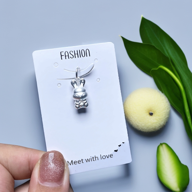 银奉祥 吊坠足银 999 兔子吊坠气质时尚素款精美实心女士项坠手工