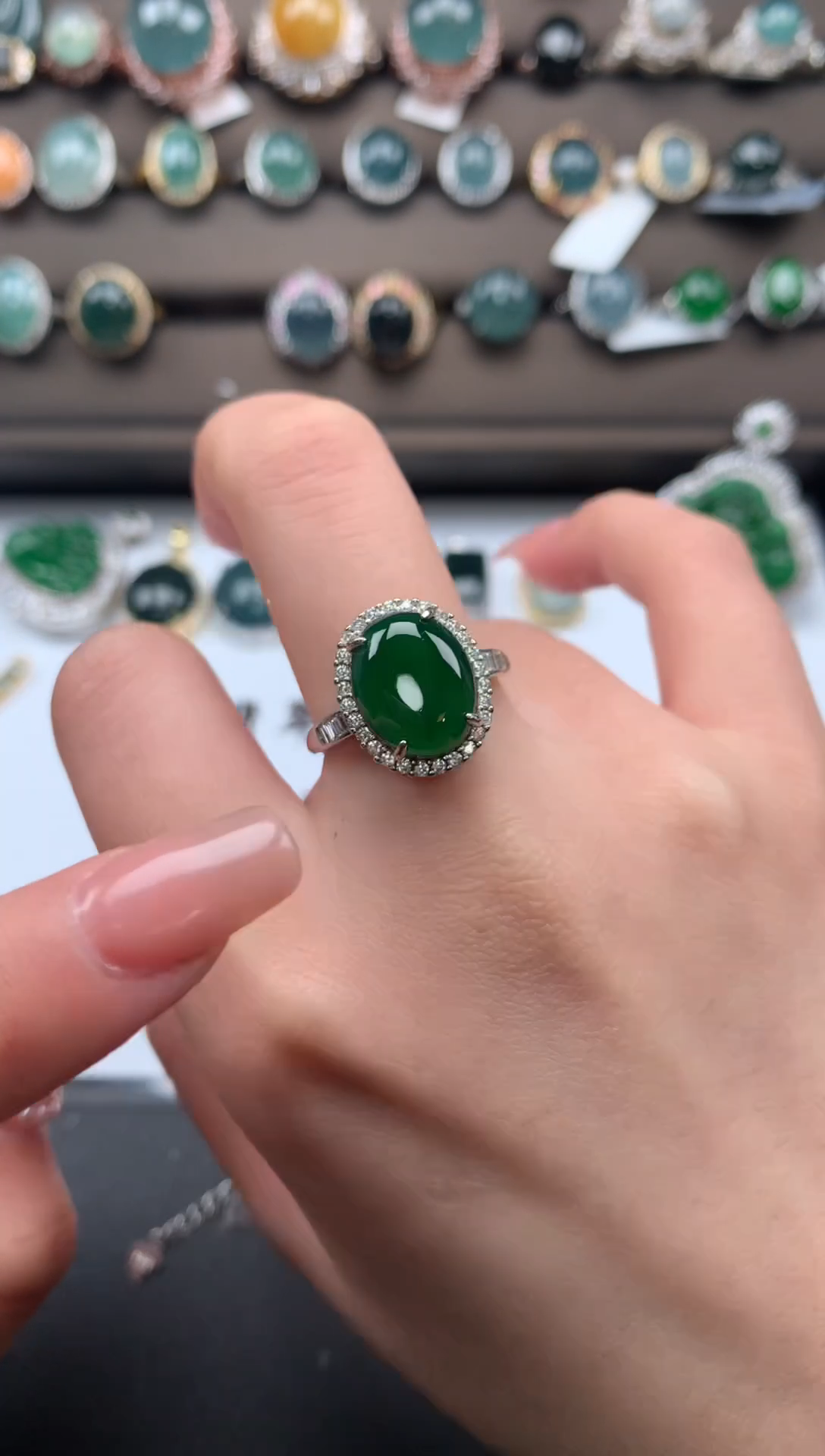 【闪购商品】翡翠戒指银S925镶嵌542141