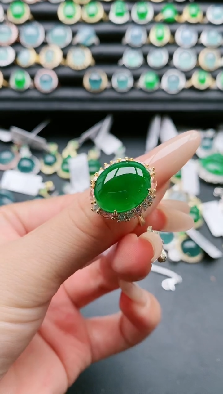 【闪购商品】翡翠戒指银S925镶嵌1111111