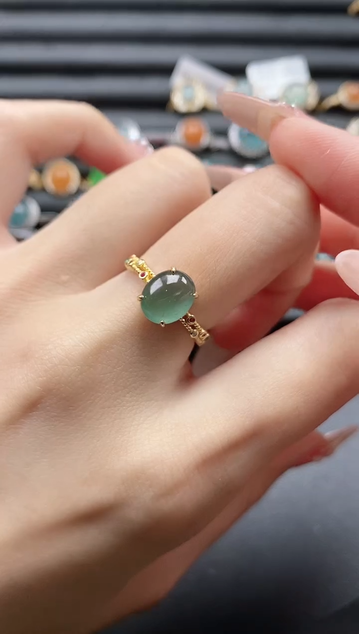 【闪购商品】翡翠戒指银S925镶嵌1111