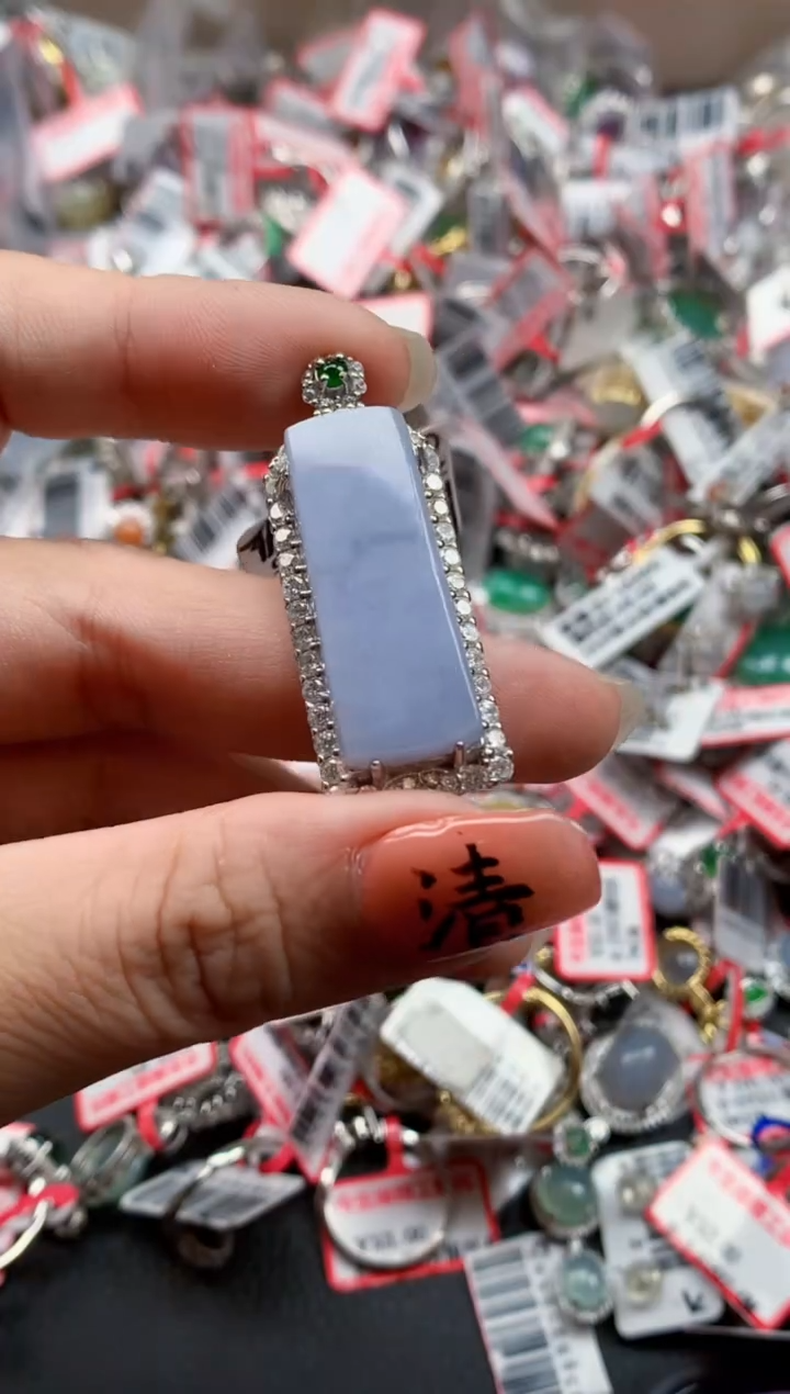 银S925镶嵌戒指翡翠招****常天然A货缅甸翡翠