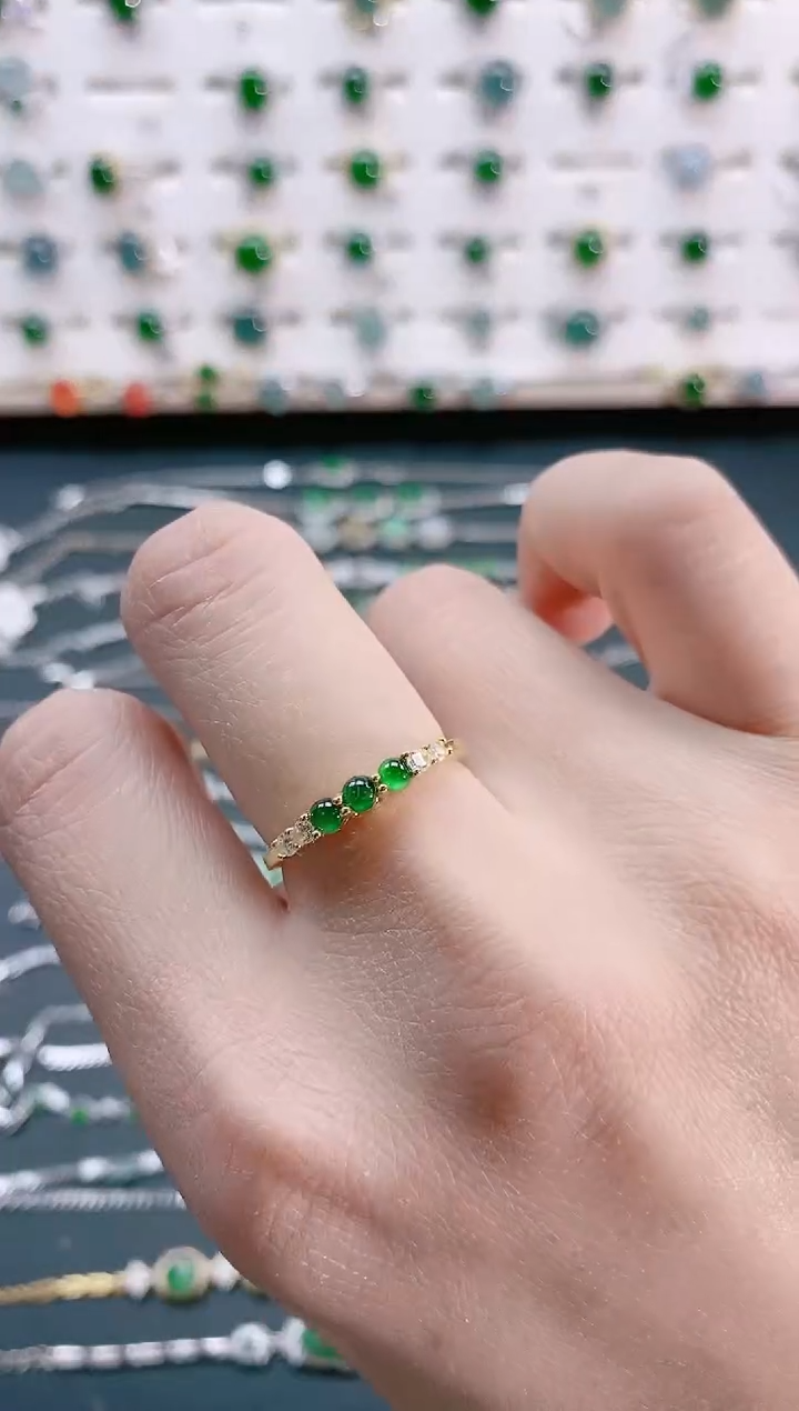 【闪购商品】翡翠戒指银S925镶嵌天然翡翠