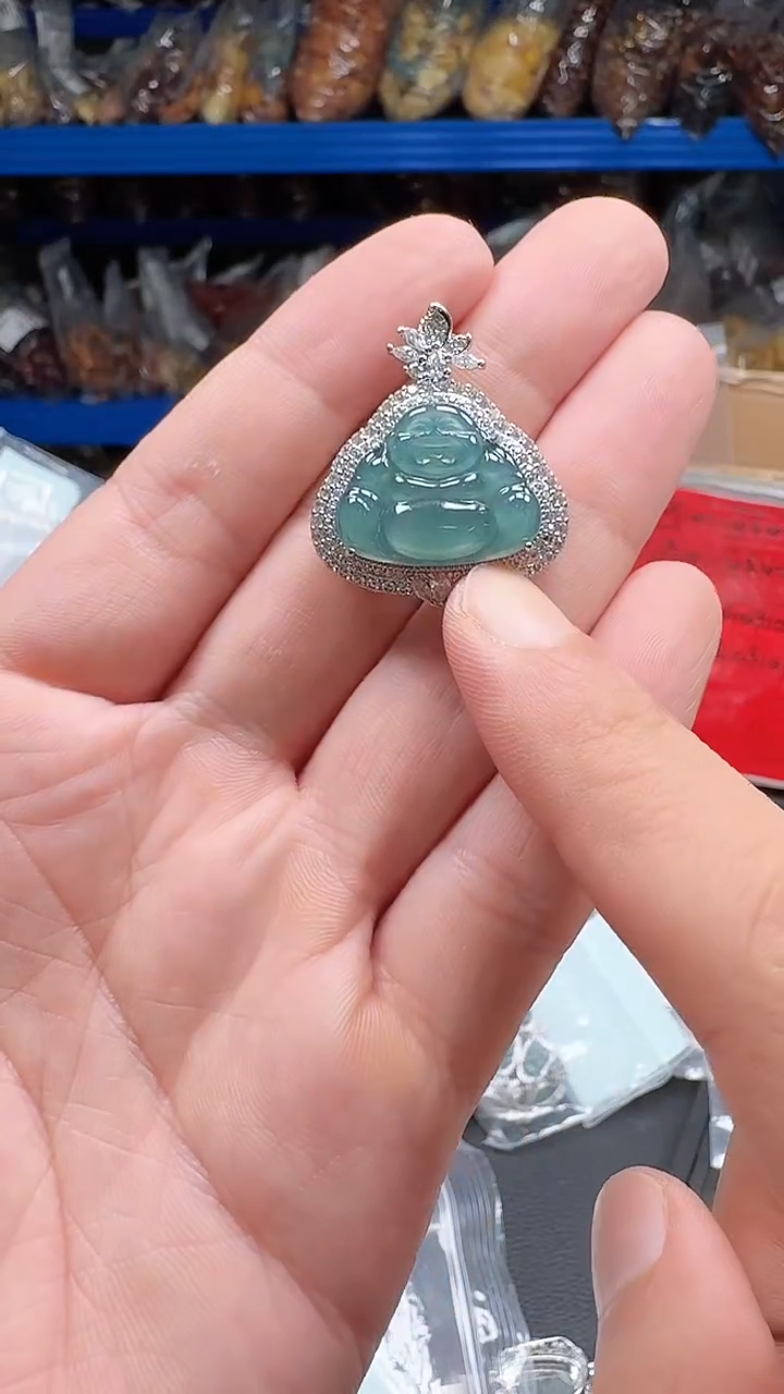 翡翠未镶嵌颈饰v0341