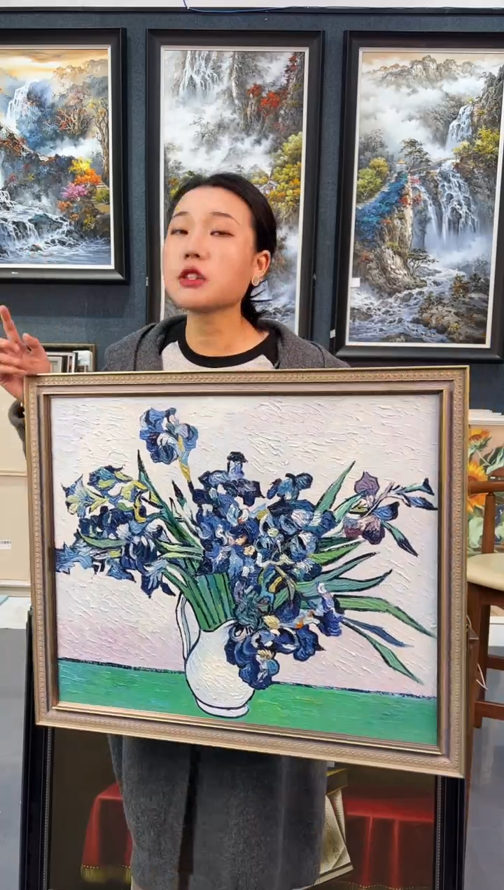 【闪购商品】油画6号 50*60 鸢尾花-手绘油画