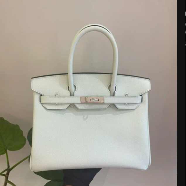 99新 Hermes/爱马仕 花花活动 Birkin 30 气泡绿 Ep皮 B刻 银扣包