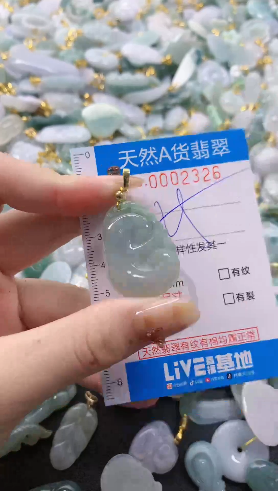 颈饰未镶嵌翡翠净货挂件-2326