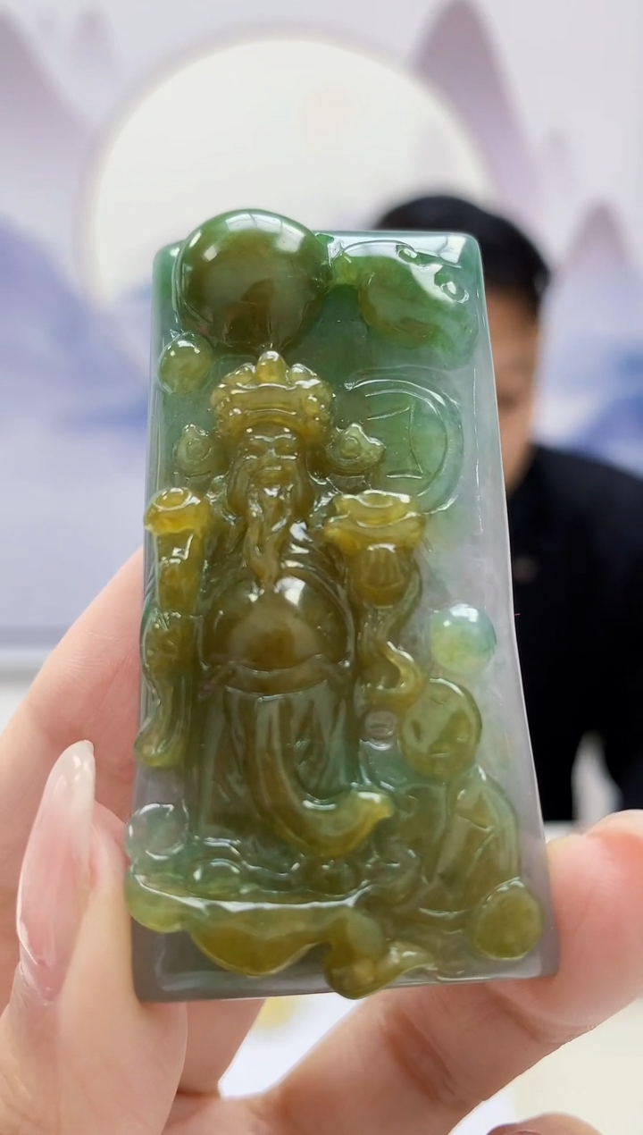 【闪购商品】定制翡翠未镶嵌4969-kk-毛货挂件