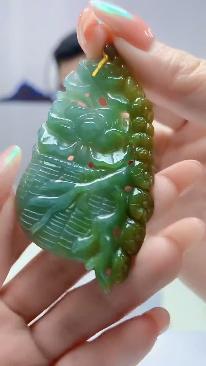 【闪购商品】定制翡翠未镶嵌5153DD-毛货挂件189