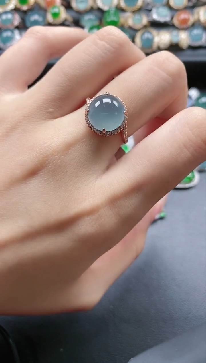 【闪购商品】翡翠戒指银S925镶嵌15511