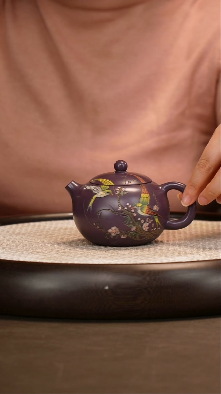 茶壶紫砂【沈建康】天青玫瑰紫 西施 220cc