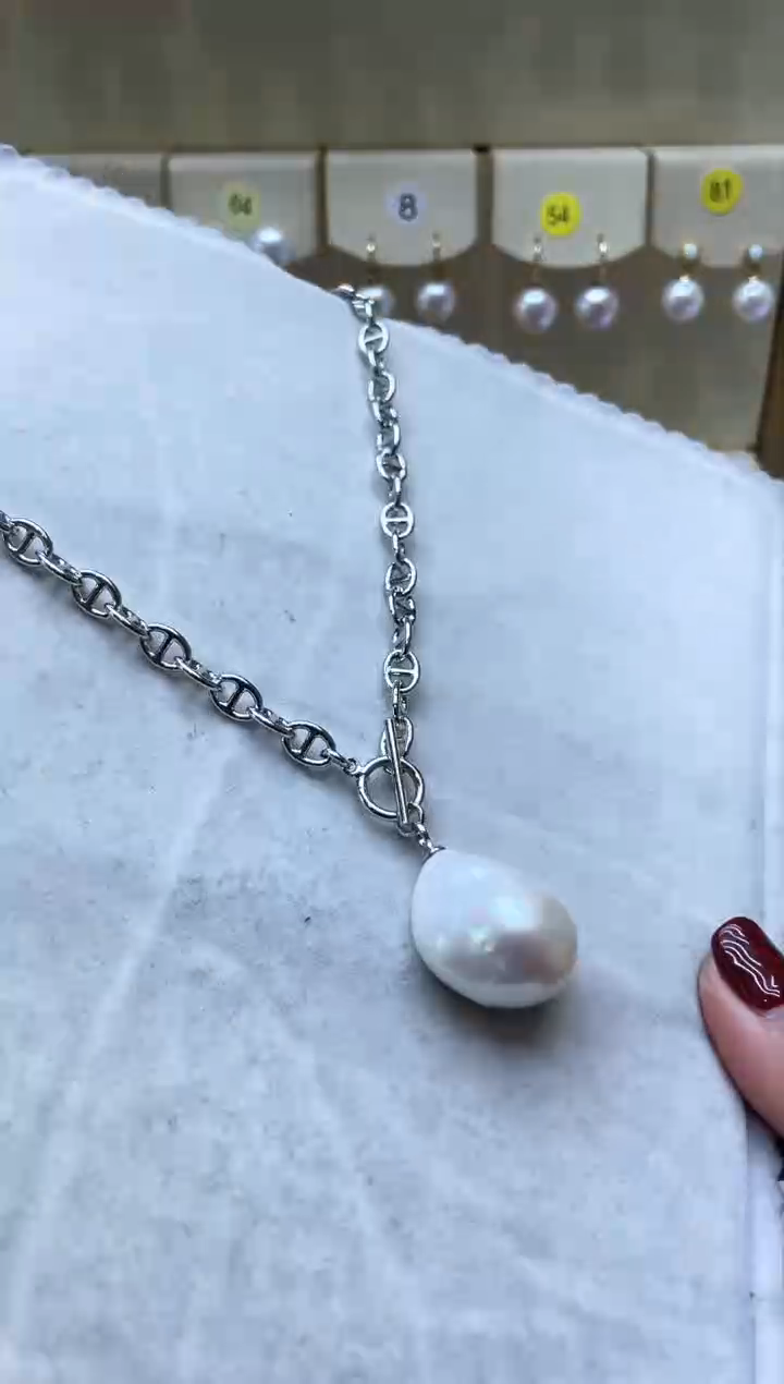 【闪购商品】淡水珍珠颈饰银S925镶嵌吊坠