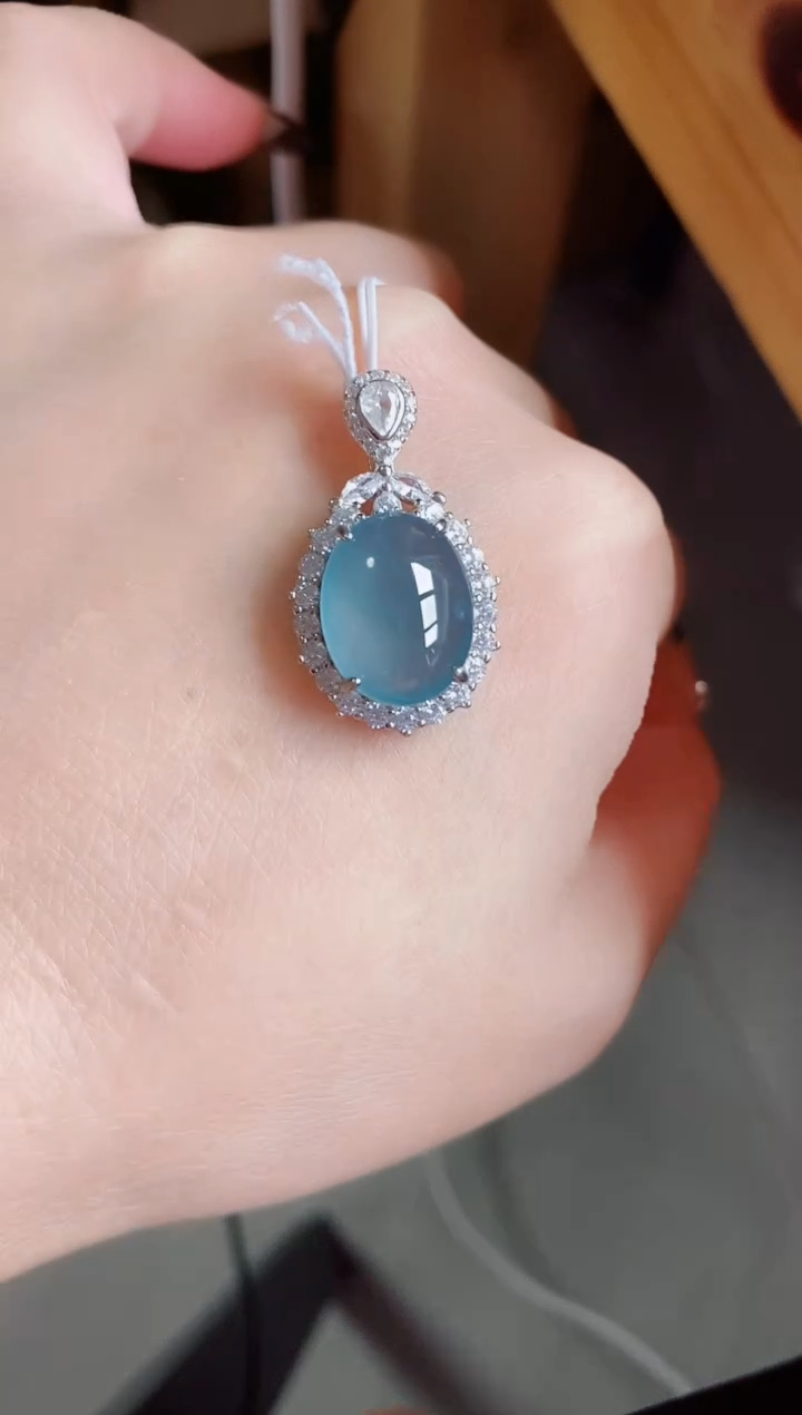 吊坠(赠链)银S925镶嵌翡翠1