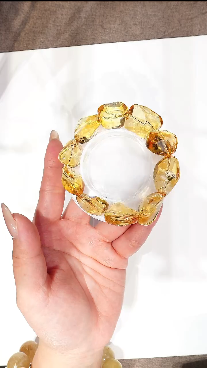 未镶嵌手链烟晶黄水晶随型手链