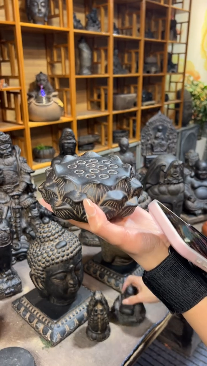 陶土【火山泥】莲蓬实心底座