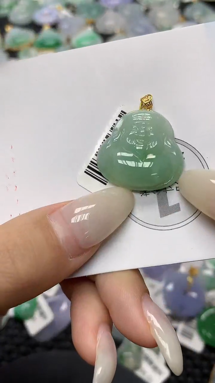 颈饰18K金镶嵌翡翠11111111111