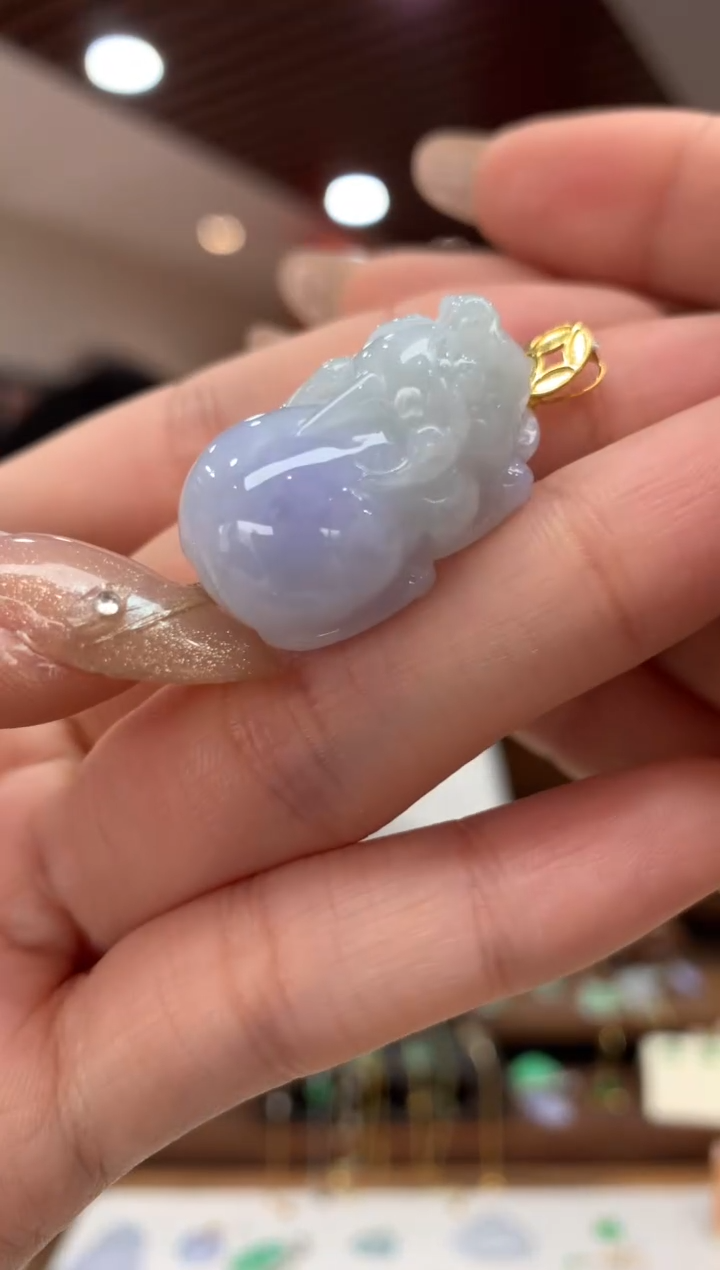 【闪购商品】翡翠吊坠(不含链)18K金镶嵌貔貅