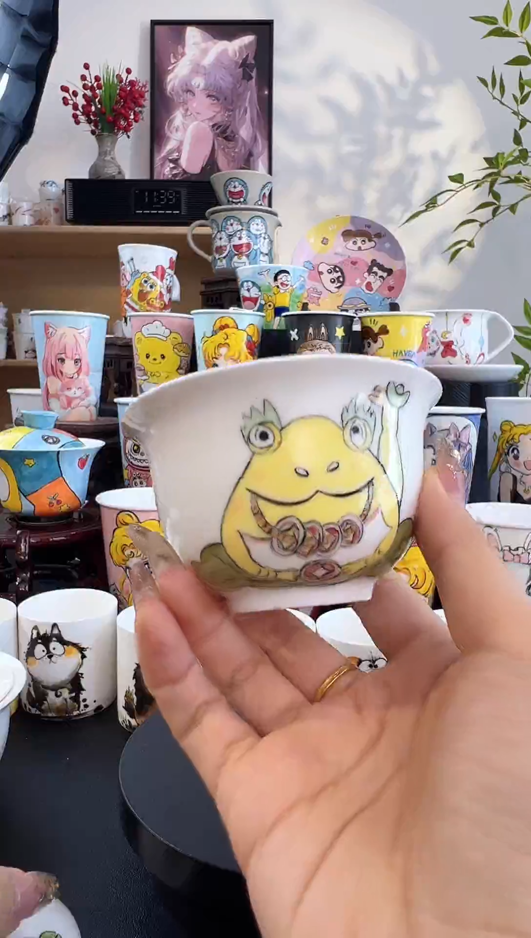 【闪购商品】摆件手工手绘陶瓷小杯杯