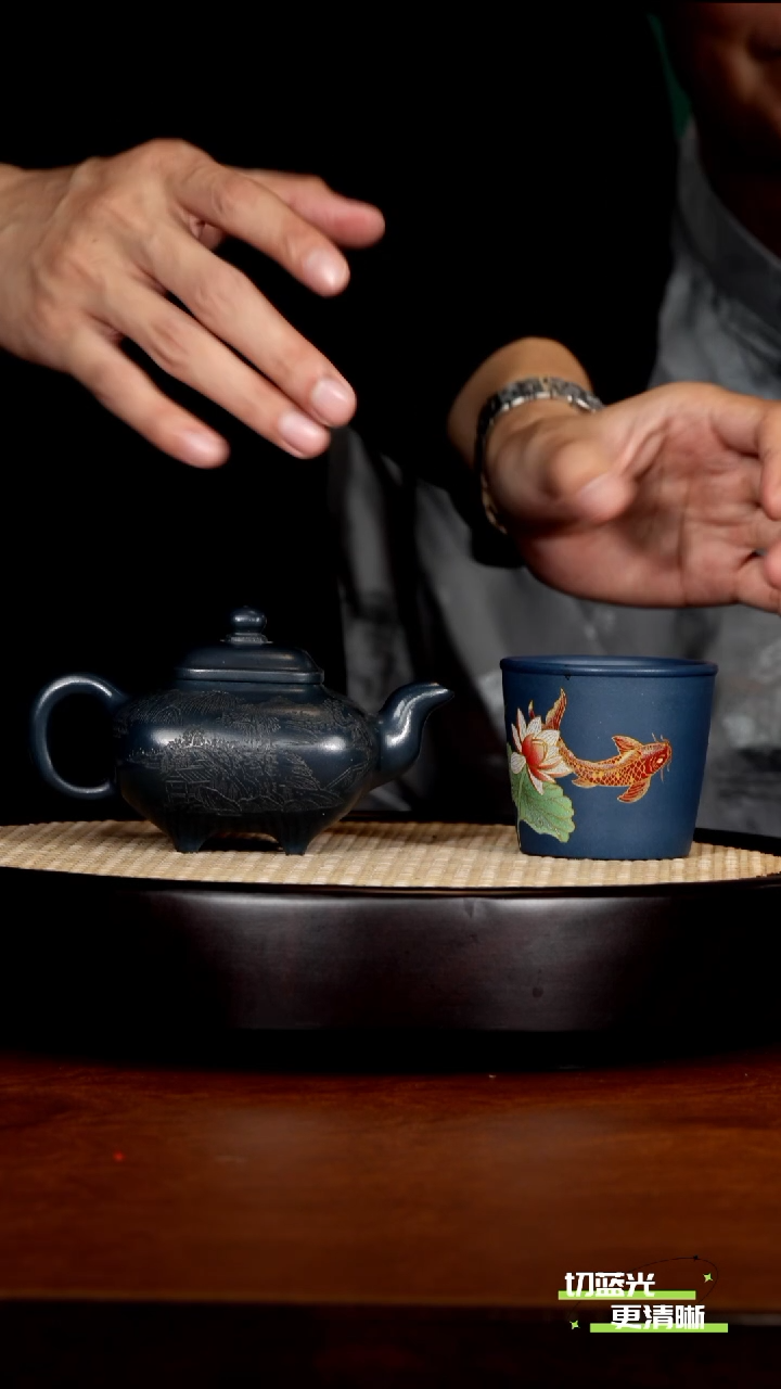 宜兴紫砂 ZXJ 燕尾青  传炉 220cc 送主人杯