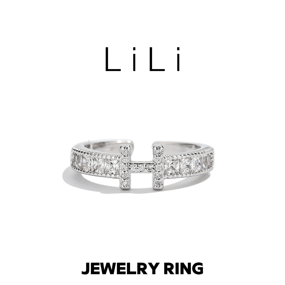 合金锆石戒指 【H字母】设计师高定轻奢时尚镶钻指环DN919