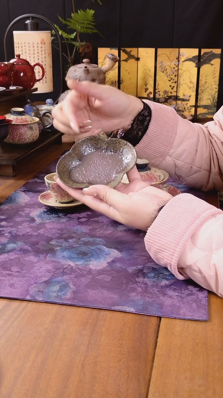 清水粗陶四叶草杯垫