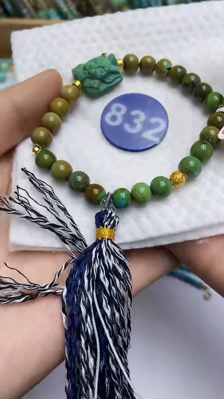 【闪购商品】绿松石手串18K金镶嵌832