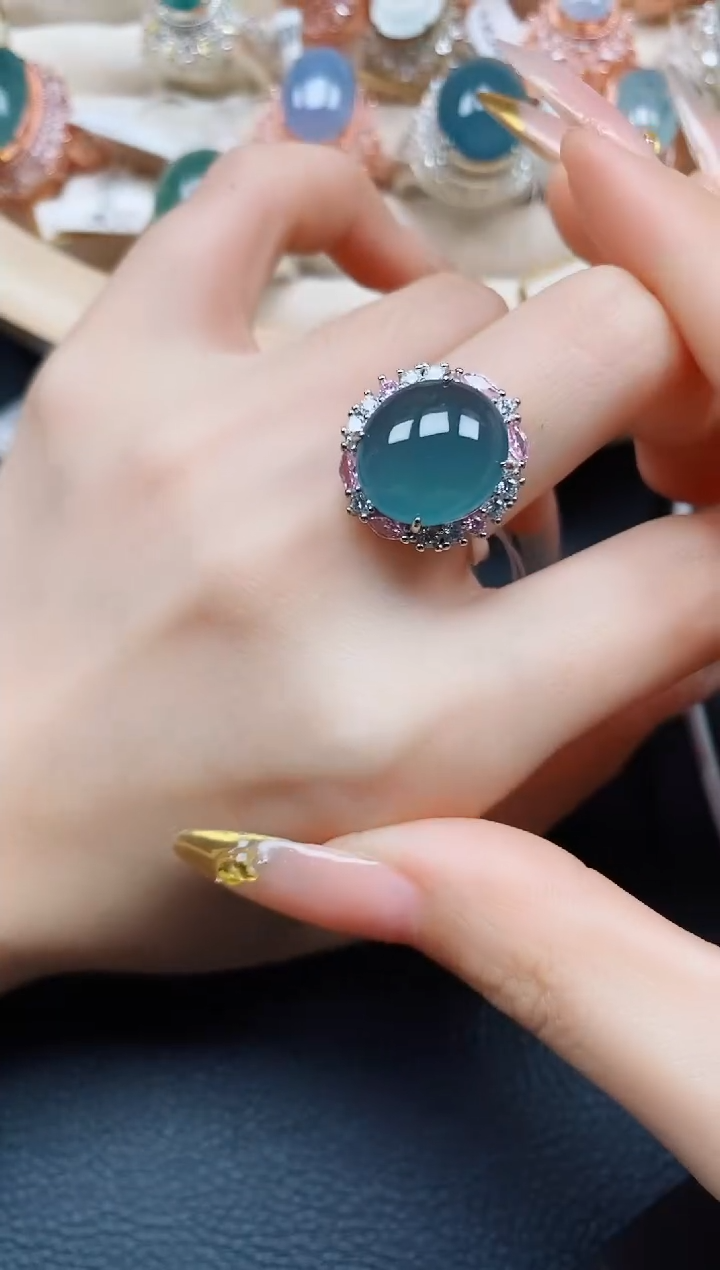 【闪购商品】翡翠戒指银S925镶嵌翡翠