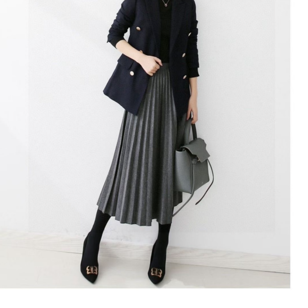 二少-厚实百搭毛呢半身裙P59