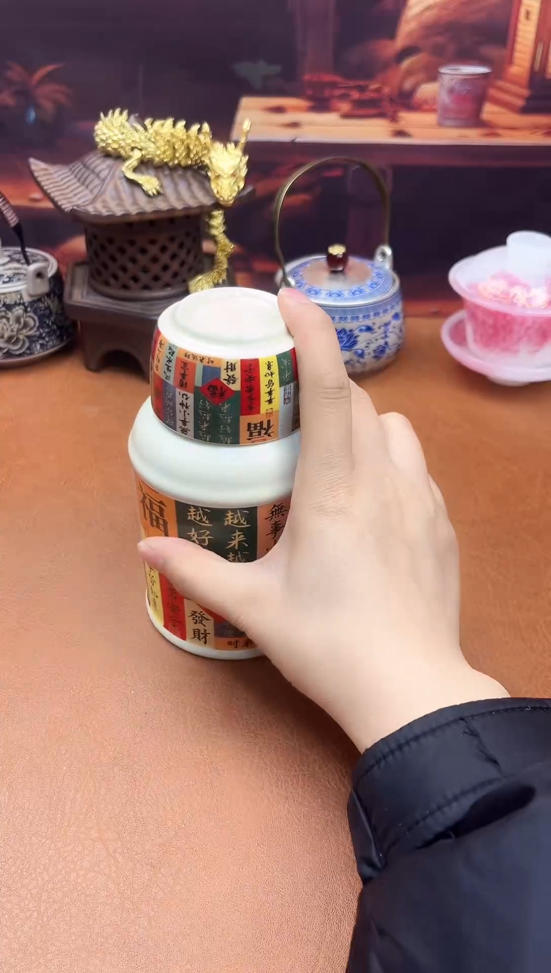 陶瓷茶具摆件旅行套组