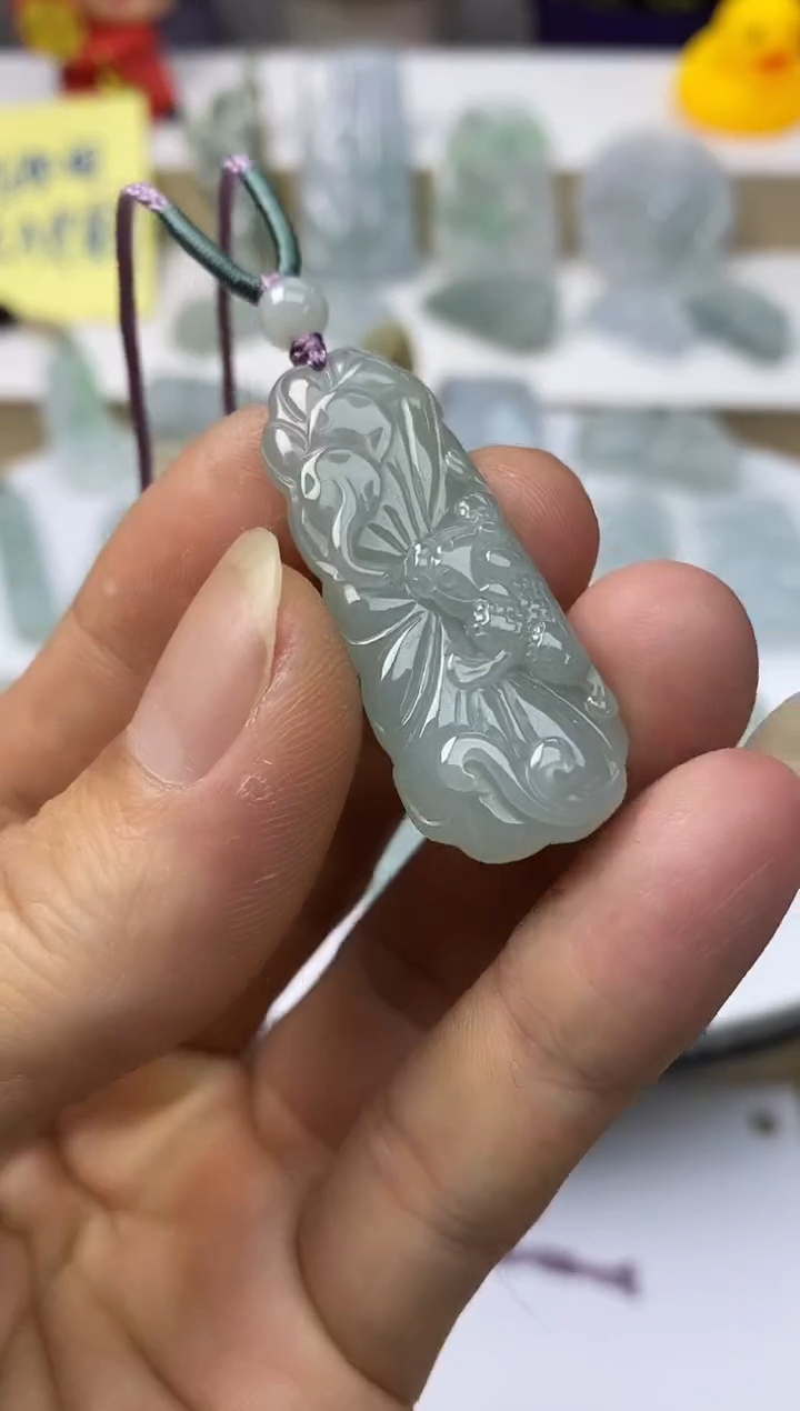 颈饰未镶嵌翡翠5天然缅甸翡翠A货和和美美