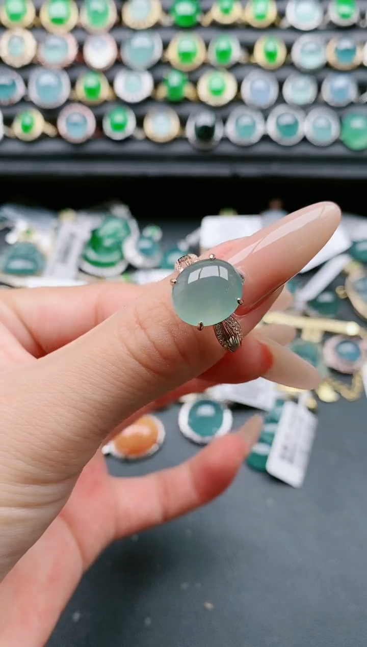 【闪购商品】翡翠戒指银S925镶嵌111111