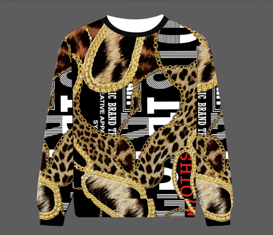 欧美8800风长袖印花字母圆领8800蓝款拼接T恤个性满印休闲时尚