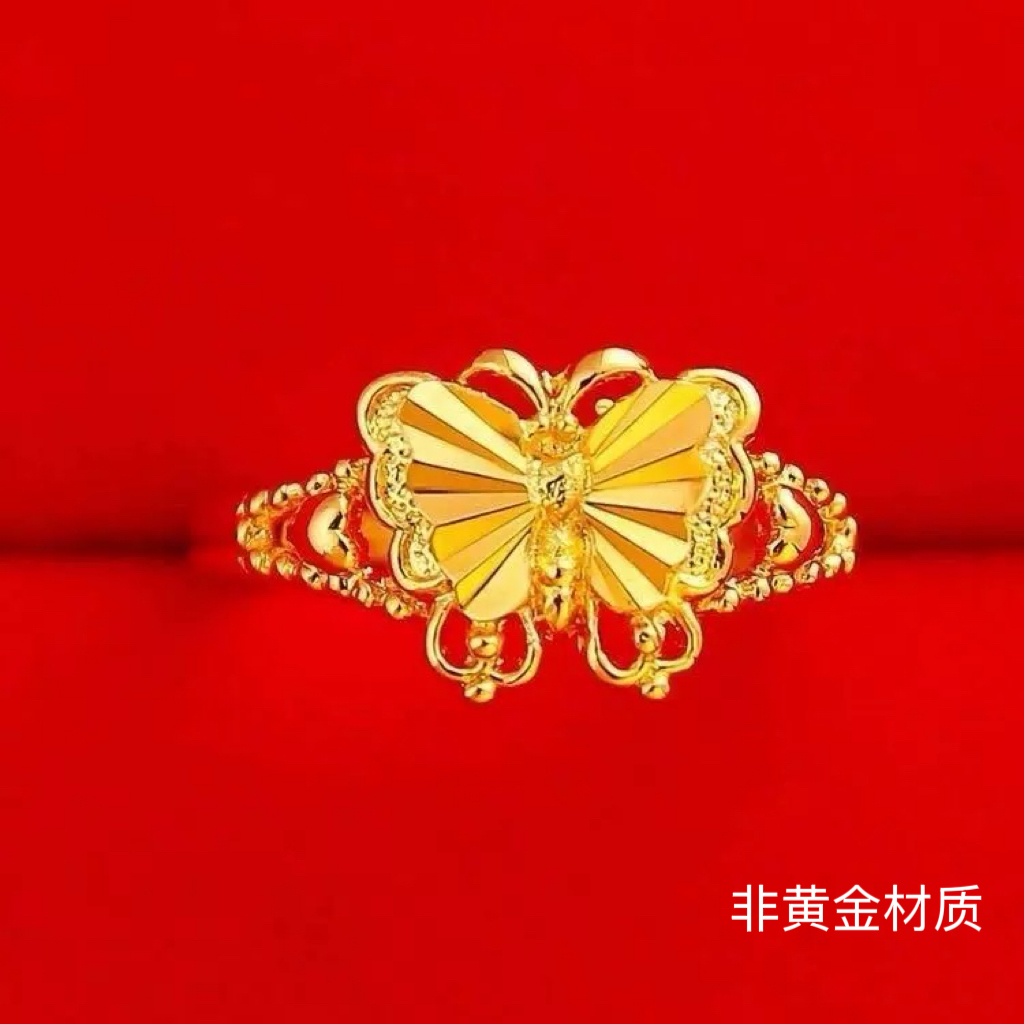 【香港ZHOUFU】高定六合金福中式蝴蝶/宫廷首饰不掉色活口-无礼盒