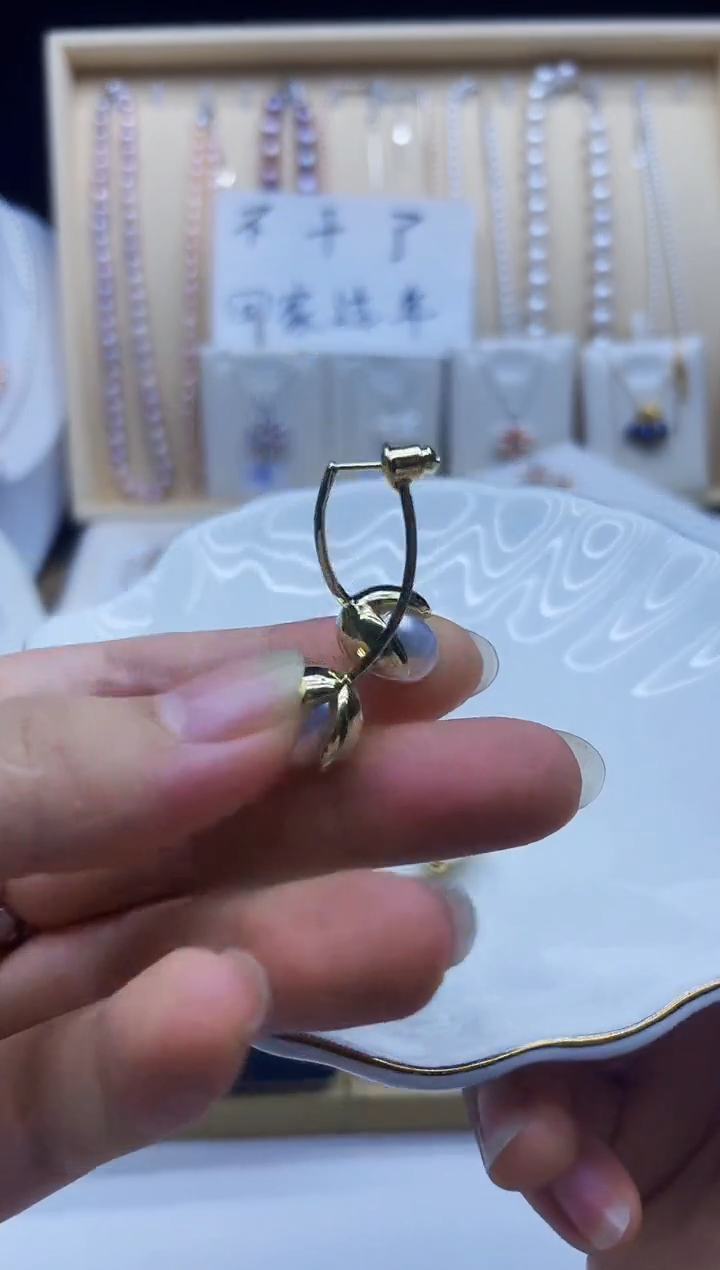未镶嵌耳饰淡水珍珠耳钉