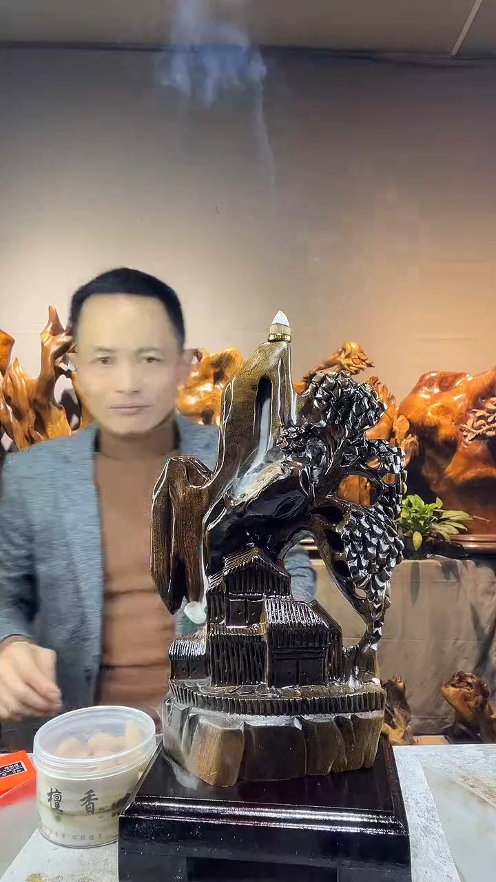 金丝楠马**功小叶桢楠随行摆件56