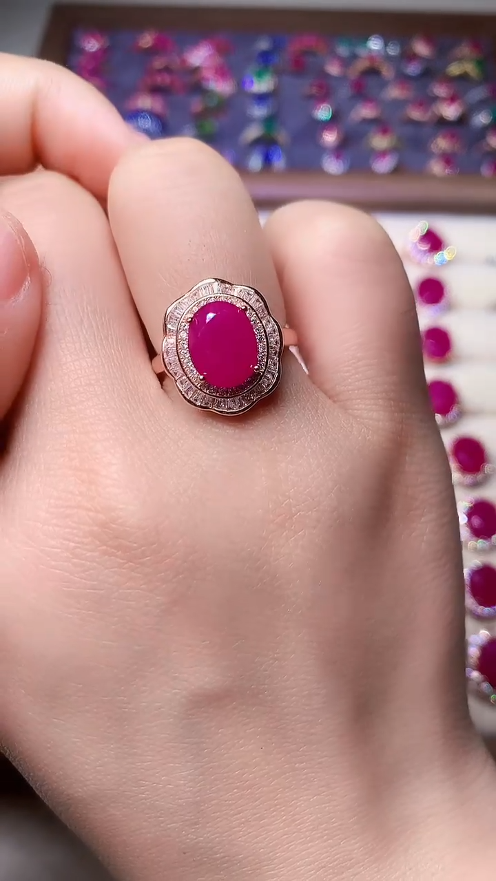 【闪购商品】红宝石戒指银S925镶嵌000